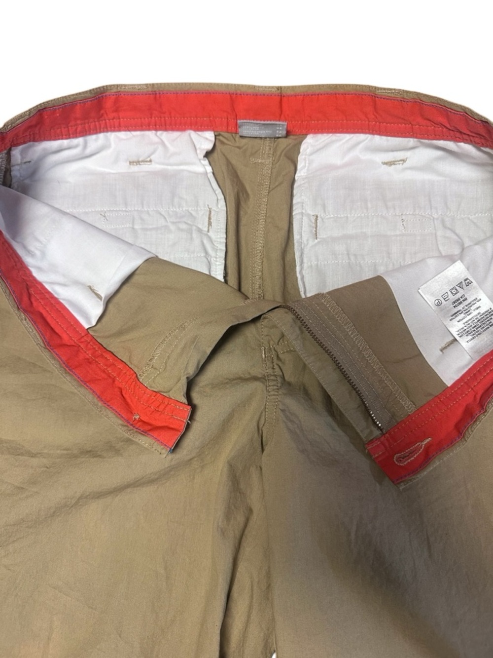 Columbia Khaki Shorts with Orange Waistband Accent - Picture 5 of 5